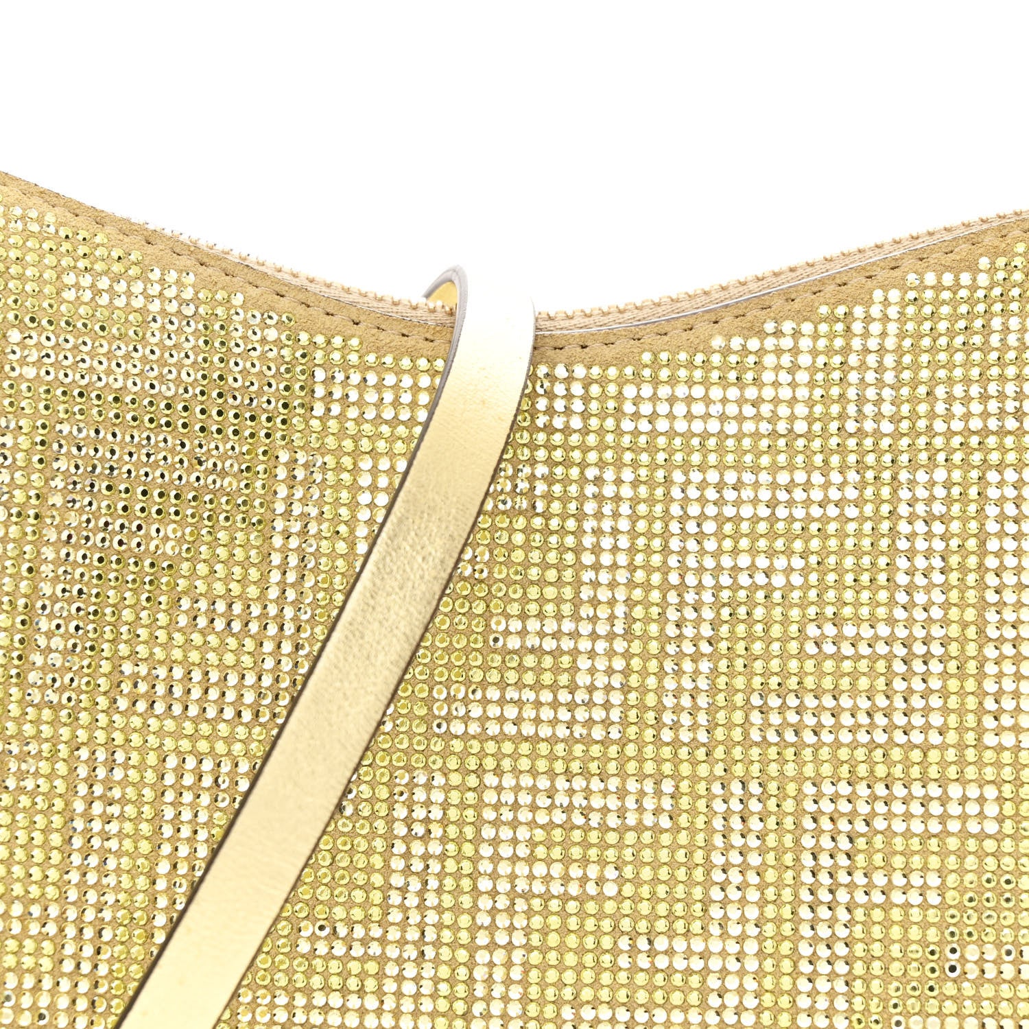 Fendi Crystal Vitello Laminato Suede FF Mini Fendigraphy Hobo Bag Platino 8 of 12