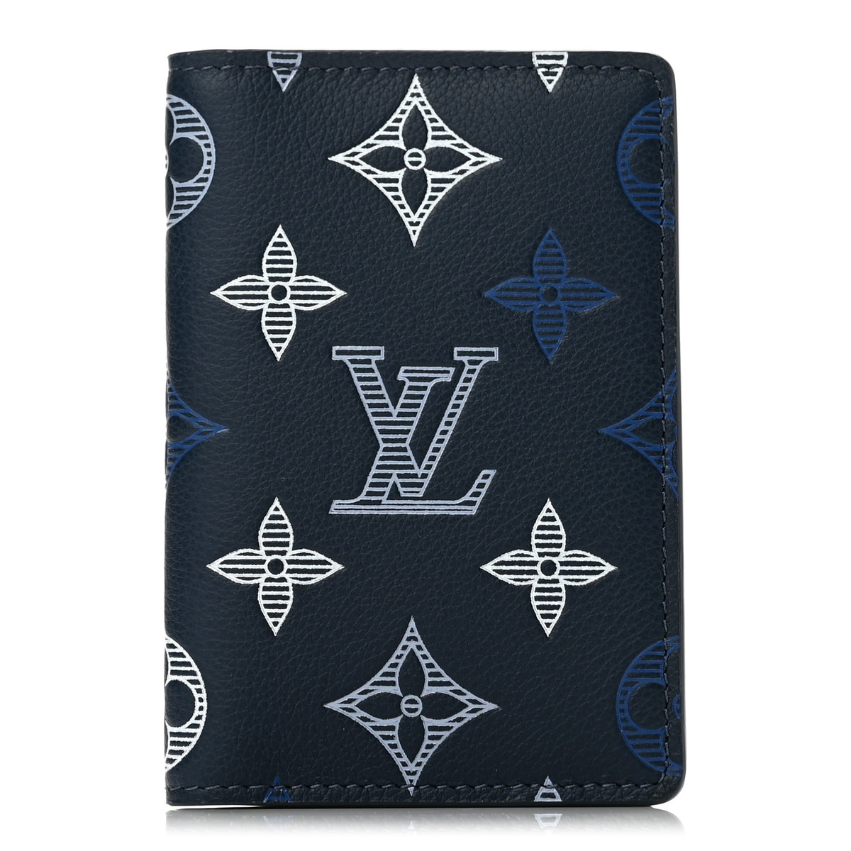 Calfskin Monogram Shadow Pocket Organizer Navy White