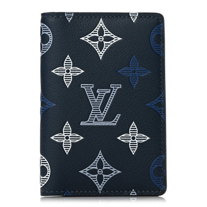 Louis Vuitton Calfskin Monogram Shadow Pocket Organizer Navy White 1 of 6