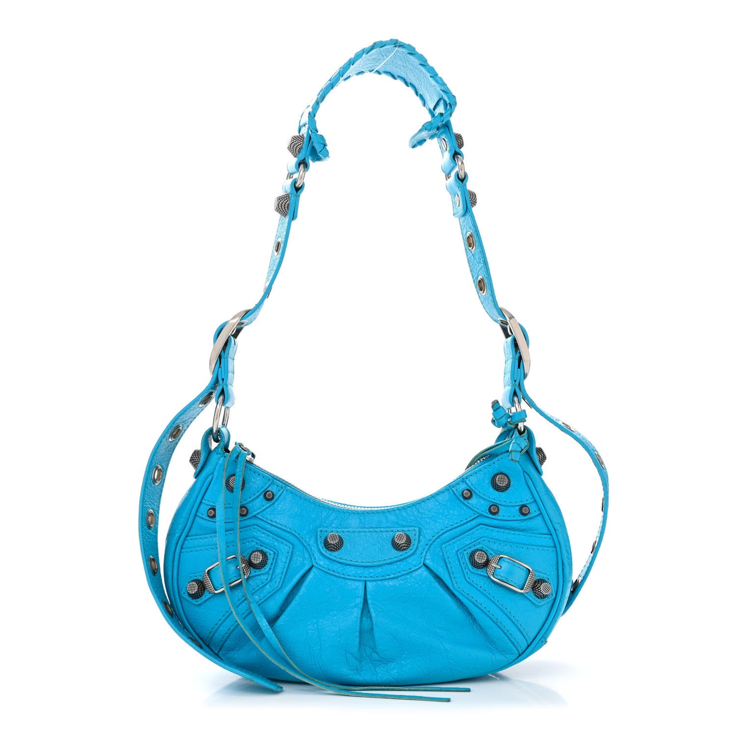 Agneau Arena Le Cagole Shoulder Bag XS Cyan