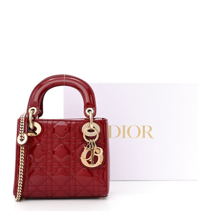 Christian Dior Patent Cannage Mini Lady Dior Red 11 of 11