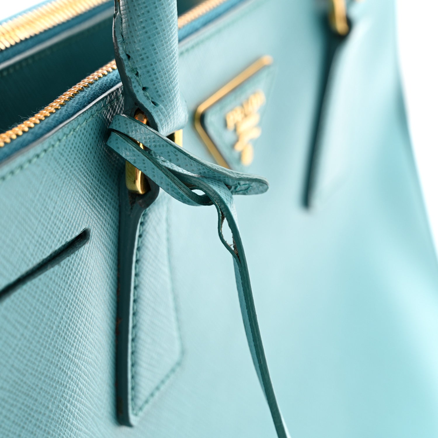 Prada Saffiano Lux Galleria Small Double Zip Tote Turchese 14 of 14