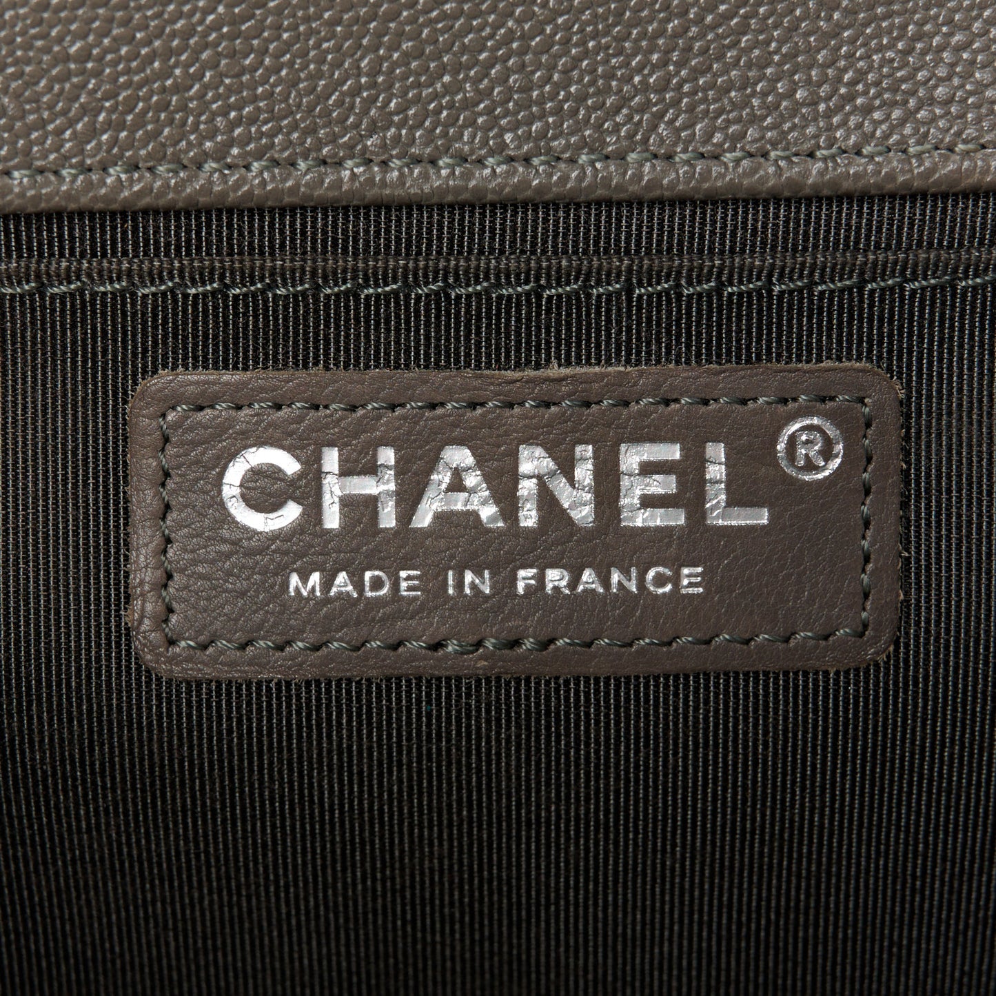 Caviar Quilted Medium Boy Flap Grey