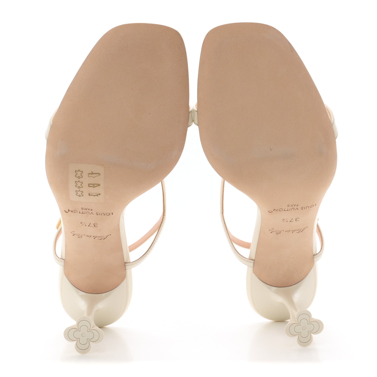 Patent Calfskin Blossom Sandals 37.5 White
