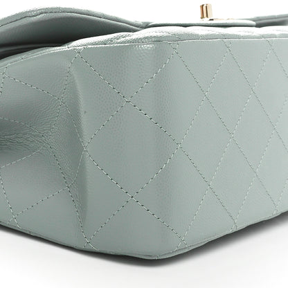 Chanel Caviar Quilted Jumbo Double Flap Dark Green 9 of 11