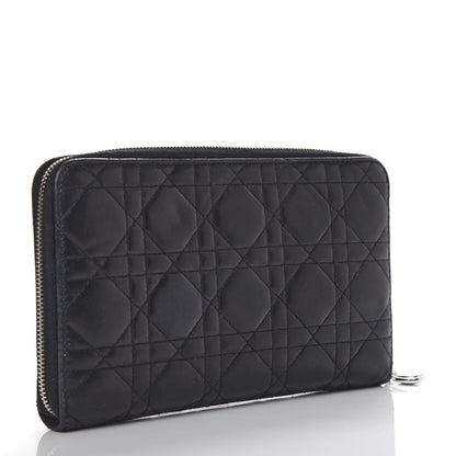 Christian Dior Lambskin Cannage Lady Dior Zip Organizer Wallet Black 3 of 6