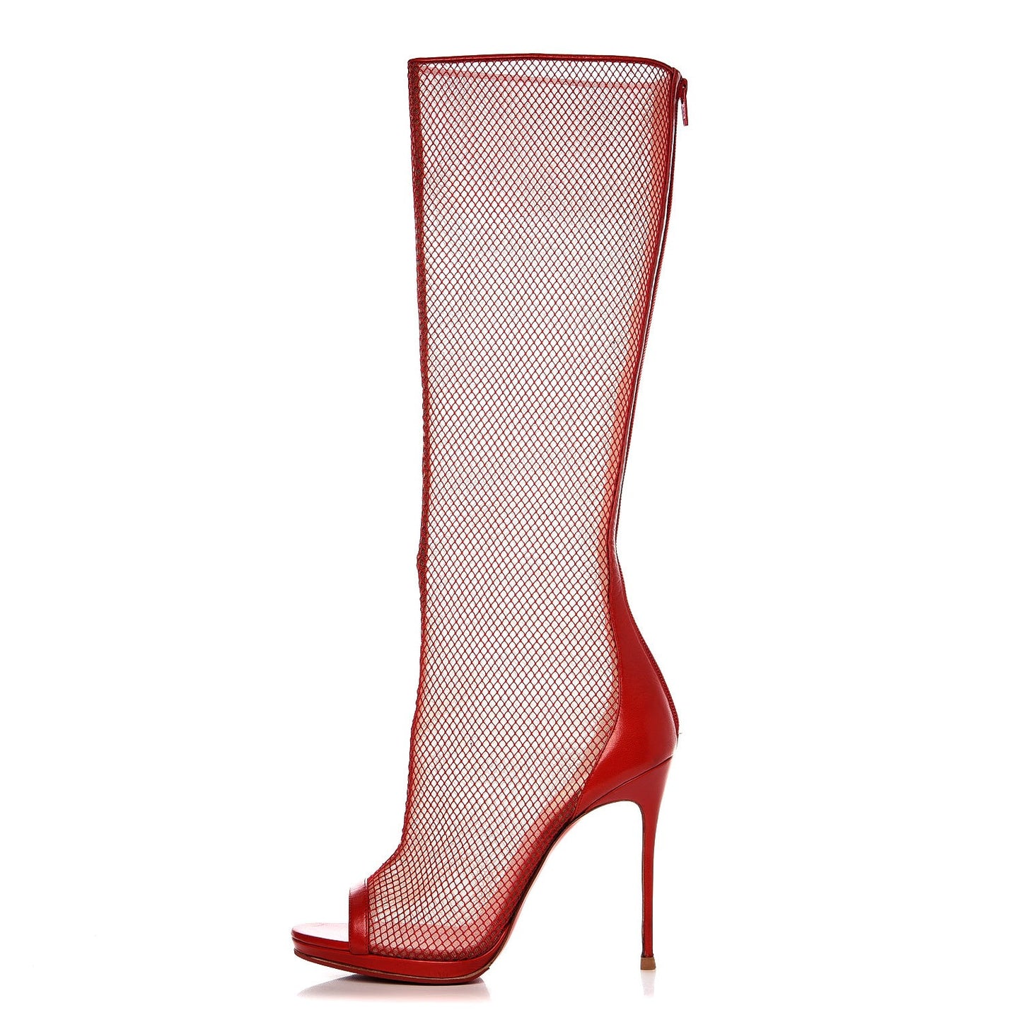 Fishnet Alta Dentelle 120 Boots 40 Red