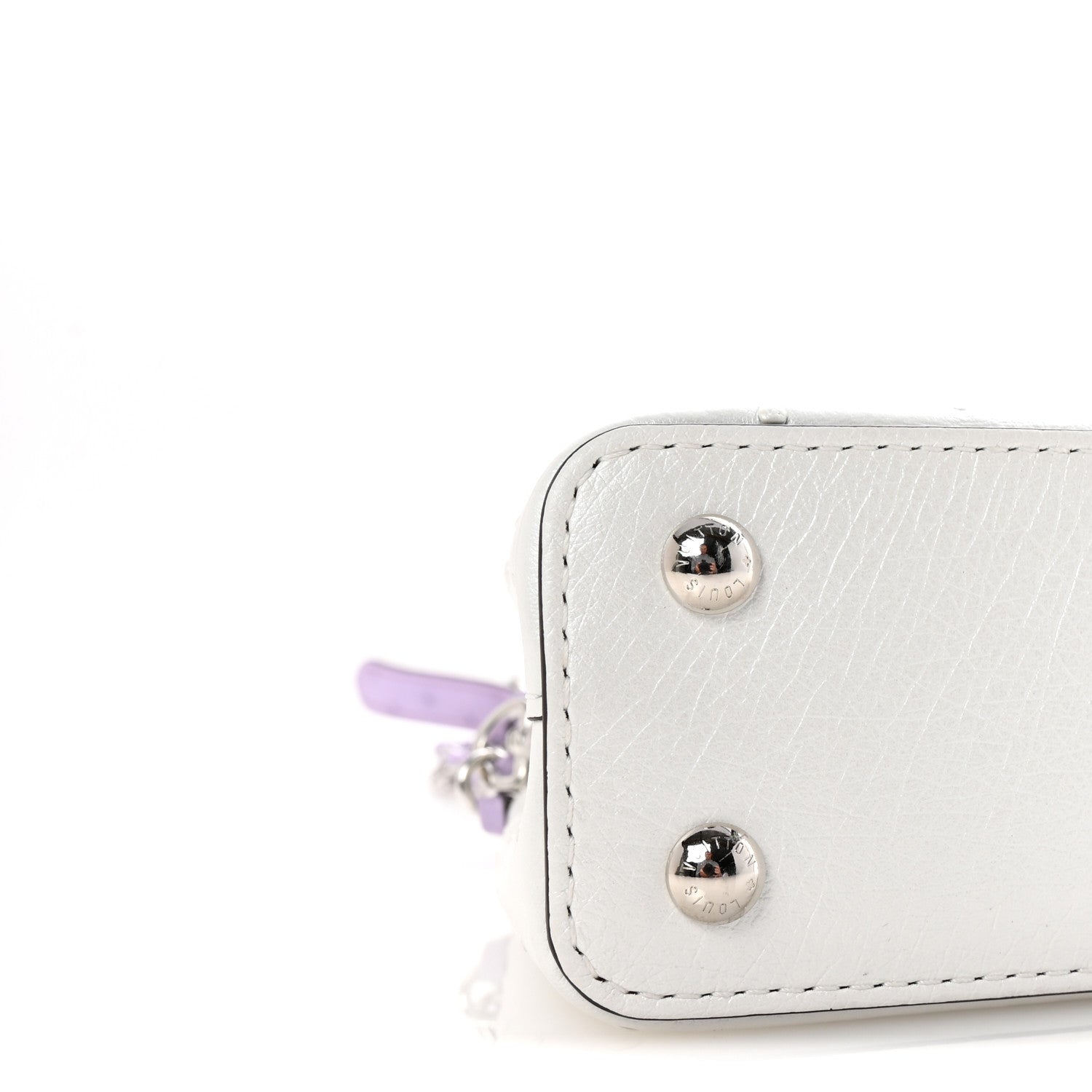 Louis Vuitton Iridescent Ostrich Capucines East West Mini White Pearl Lilac 8 of 9