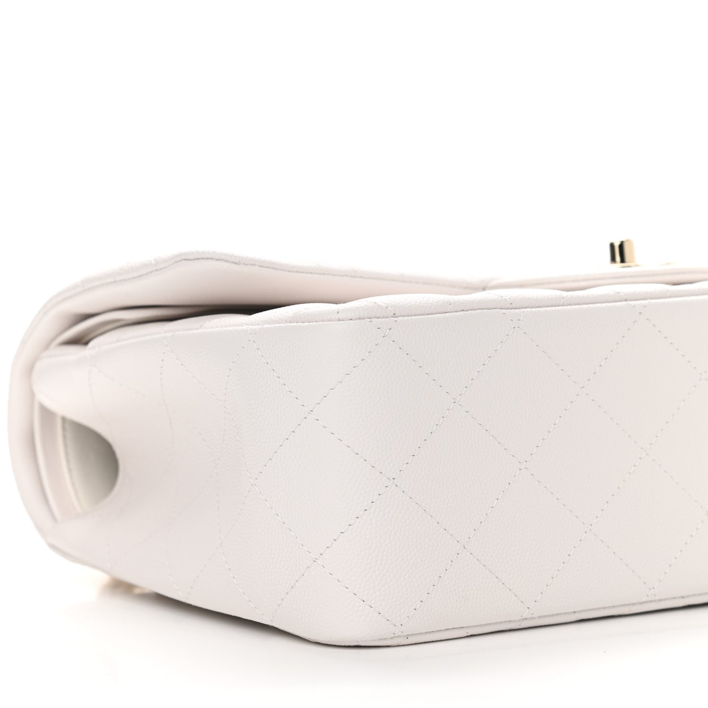Caviar Quilted Jumbo Double Flap White