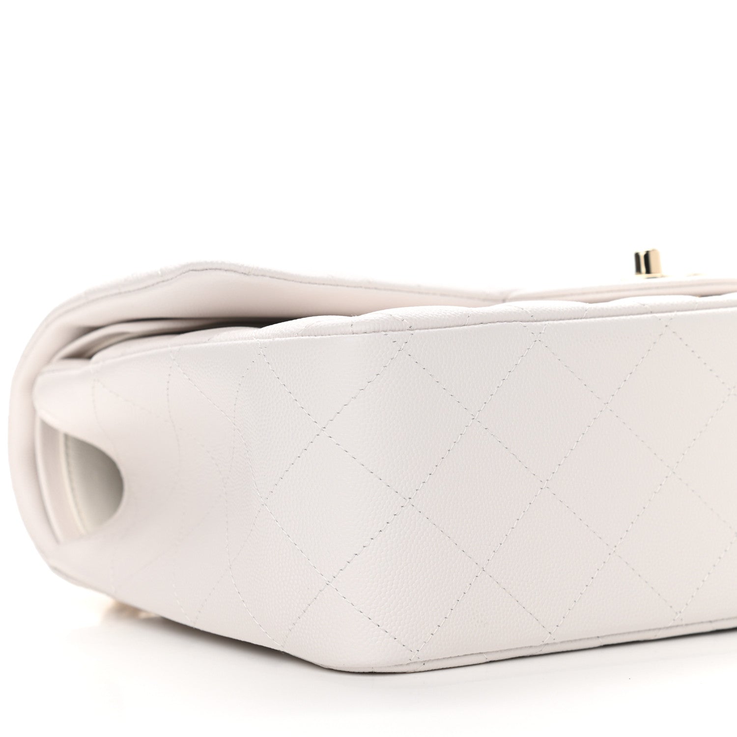 Chanel Caviar Quilted Jumbo Double Flap White 9 of 11