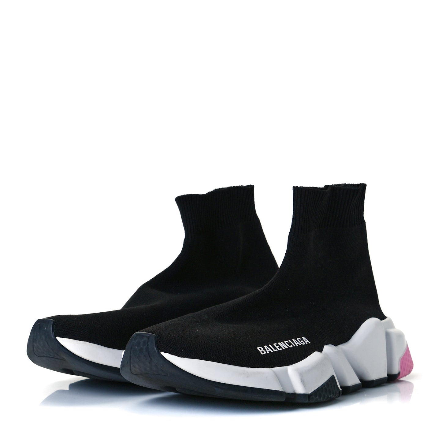 Neoprene Knit Multicolor Sole Womens Speed Sneakers 36 Black White Pink
