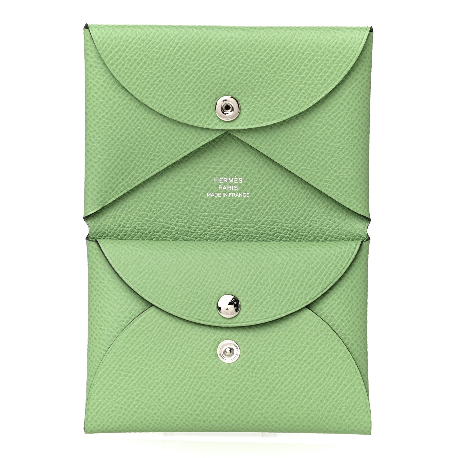 Hermes Epsom Calvi Duo Card Case Vert Criquet 5 of 10