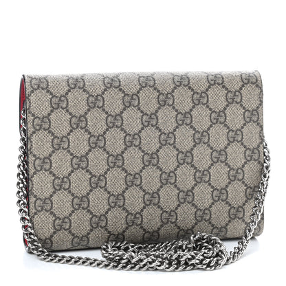 Gucci GG Supreme Monogram Mini Dionysus Chain Wallet Beige Vulcanic Red 3 of 9