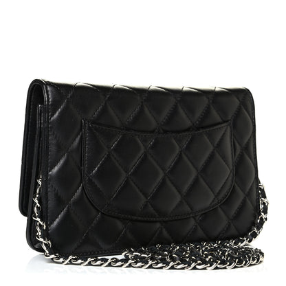 Chanel Lambskin Quilted Wallet On Chain WOC Black 2 of 8