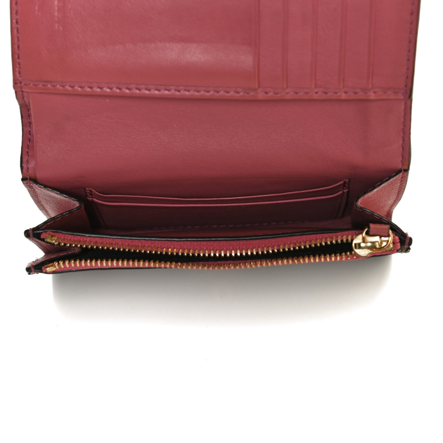 Grainy Calfskin House Check Wellington Wallet Pink