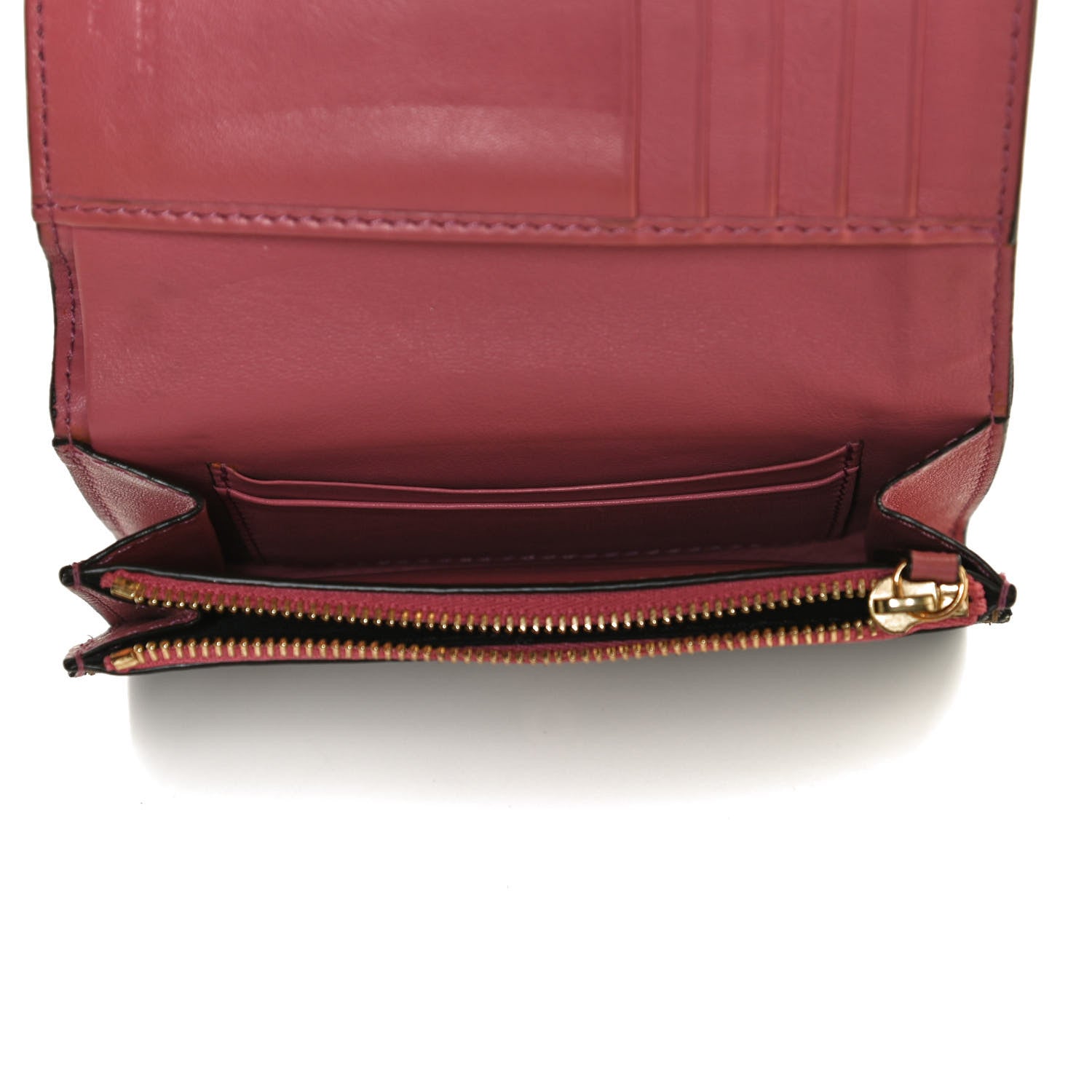 Burberry Grainy Calfskin House Check Wellington Wallet Pink 5 of 10