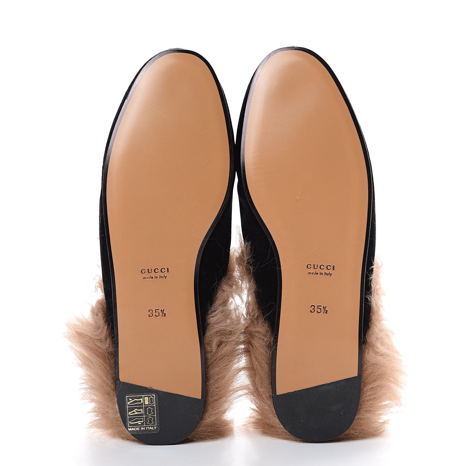 Gucci Velvet Fur Womens Princetown Slippers 35.5 Black 5 of 8