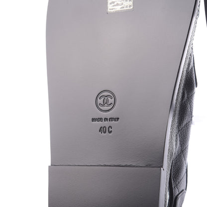 Chanel Grained Calfskin Velcro Dad Sandals 40 Black 10 of 11