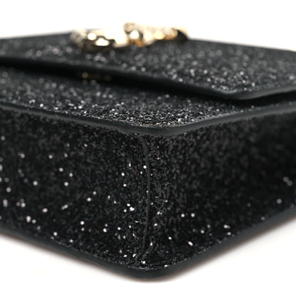 Jimmy Choo Coarse Glitter Pearl Varenne Shoulder Bag Black 9 of 9