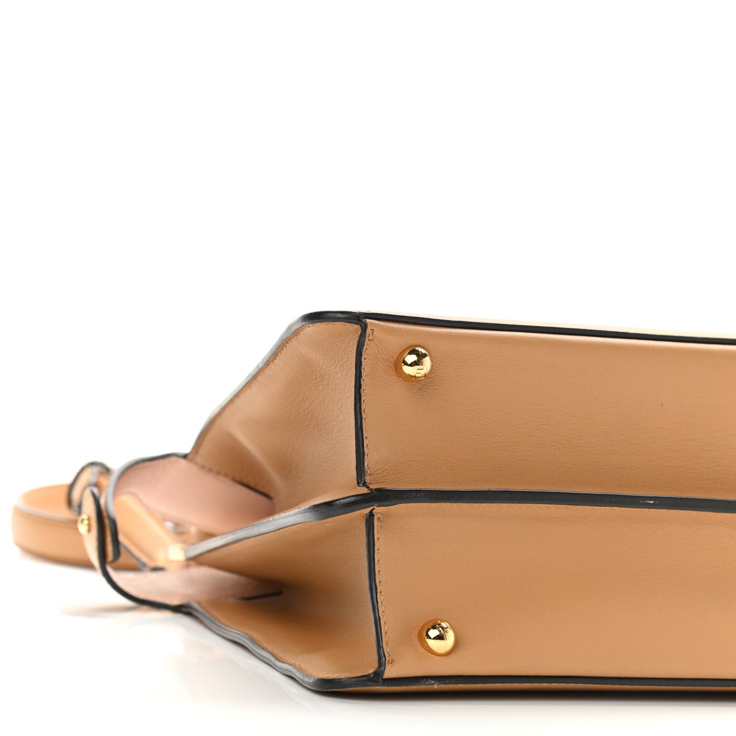 Fendi Vitello Seta Shiny Nappa Medium Peekaboo I SEE U Satchel Miele Scuro Light Rose 8 of 10