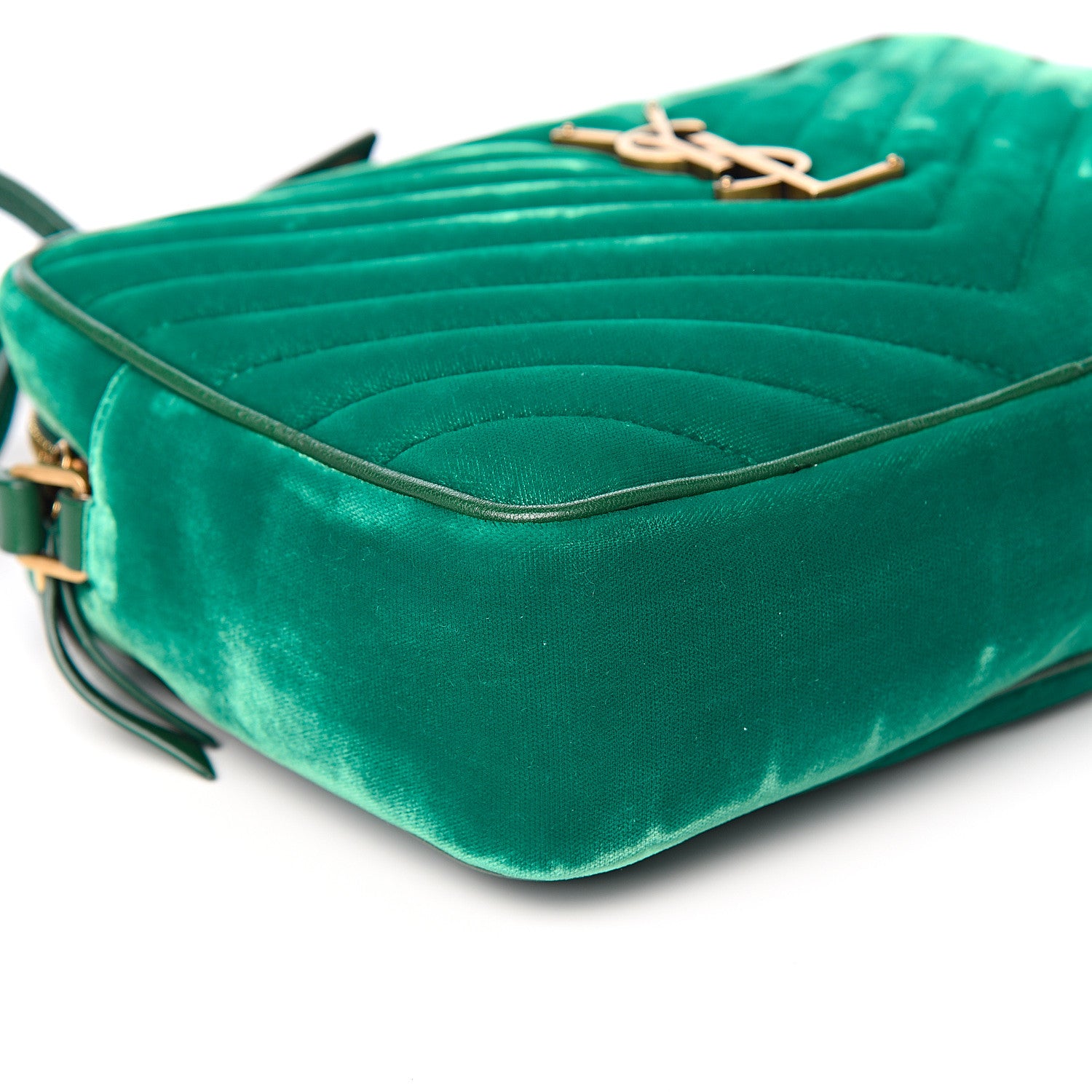 Saint Laurent Velvet Matelasse Monogram Lou Camera Bag Deep Malachite 7 of 11