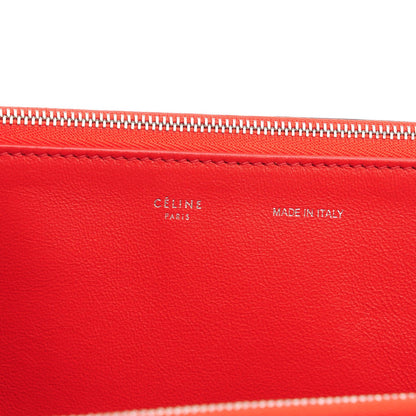 Celine Drummed Calfskin Suede Double Zip Trapeze Vermillion 6 of 7