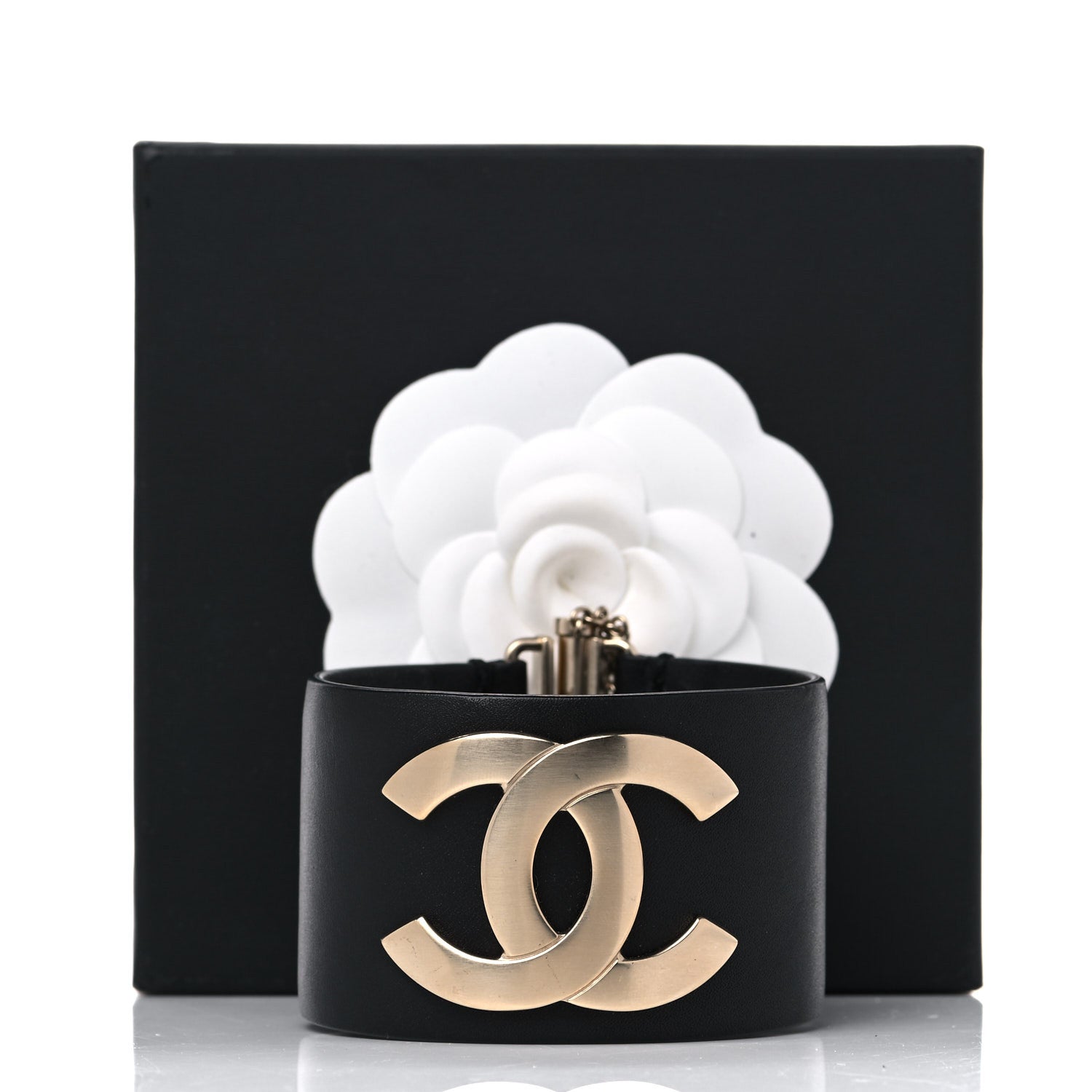 Chanel Calfskin CC Wide Cuff L Black 12 of 12