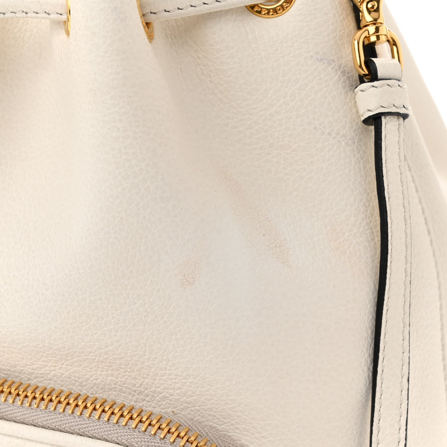 Prada Glace Calfskin Logo Mini Bucket Crossbody Bag White 13 of 13