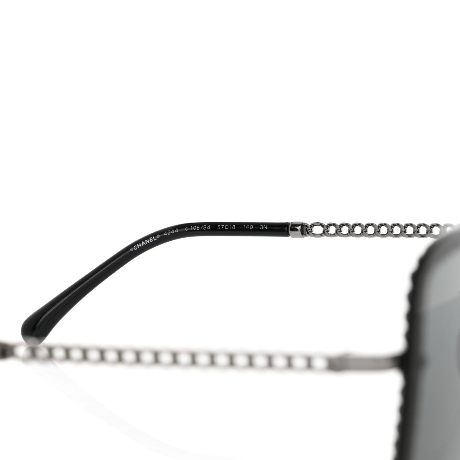 Chanel Square Removable Chain Pearl Sunglasses 4244 Black 1291446