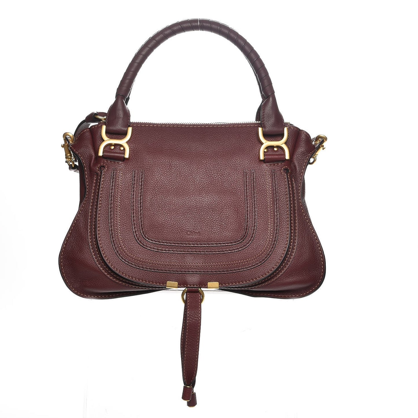 Calfskin Medium Marcie Satchel Wine Purple