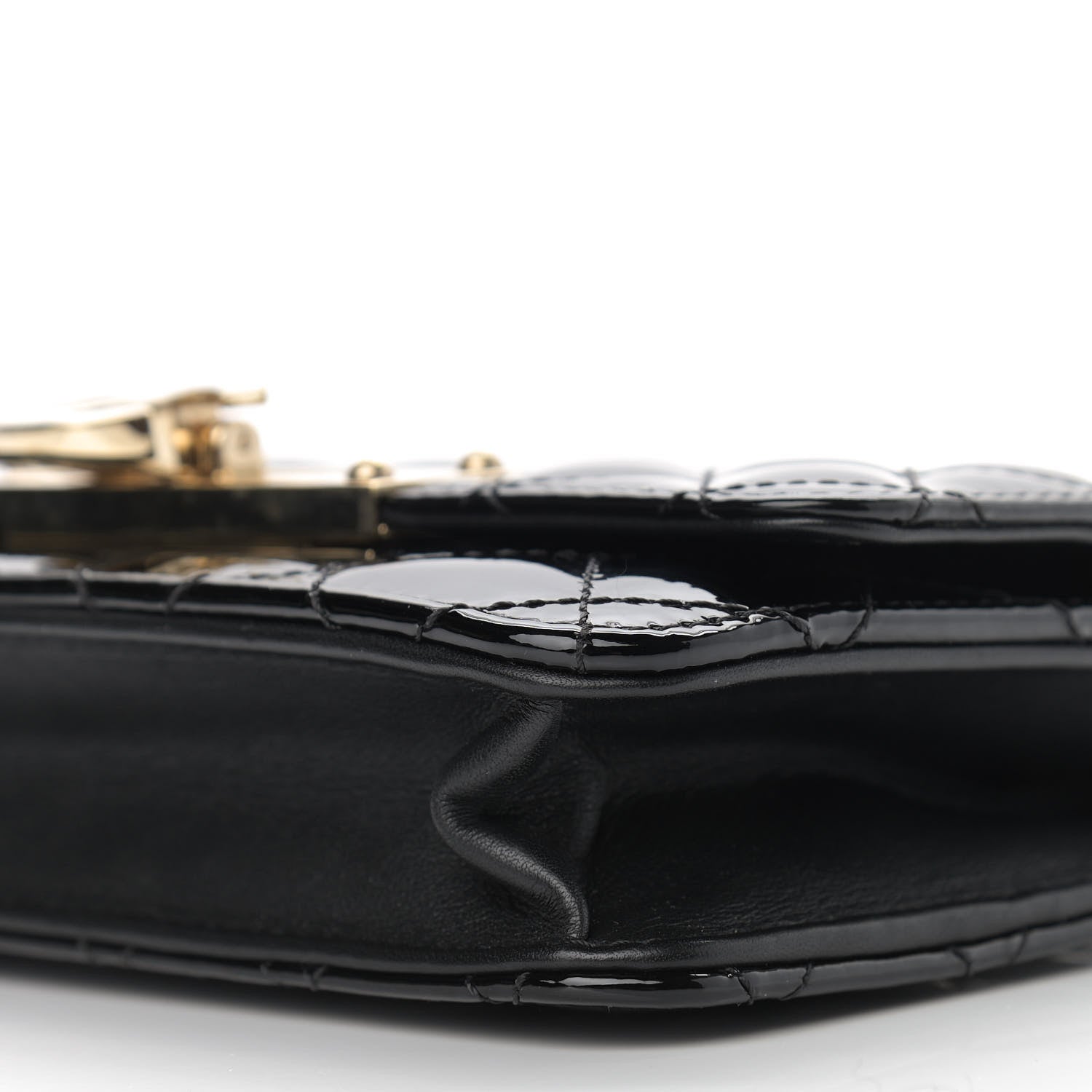 Chanel Patent Quilted Golden Class Wallet on Chain WOC Black 10 of 10
