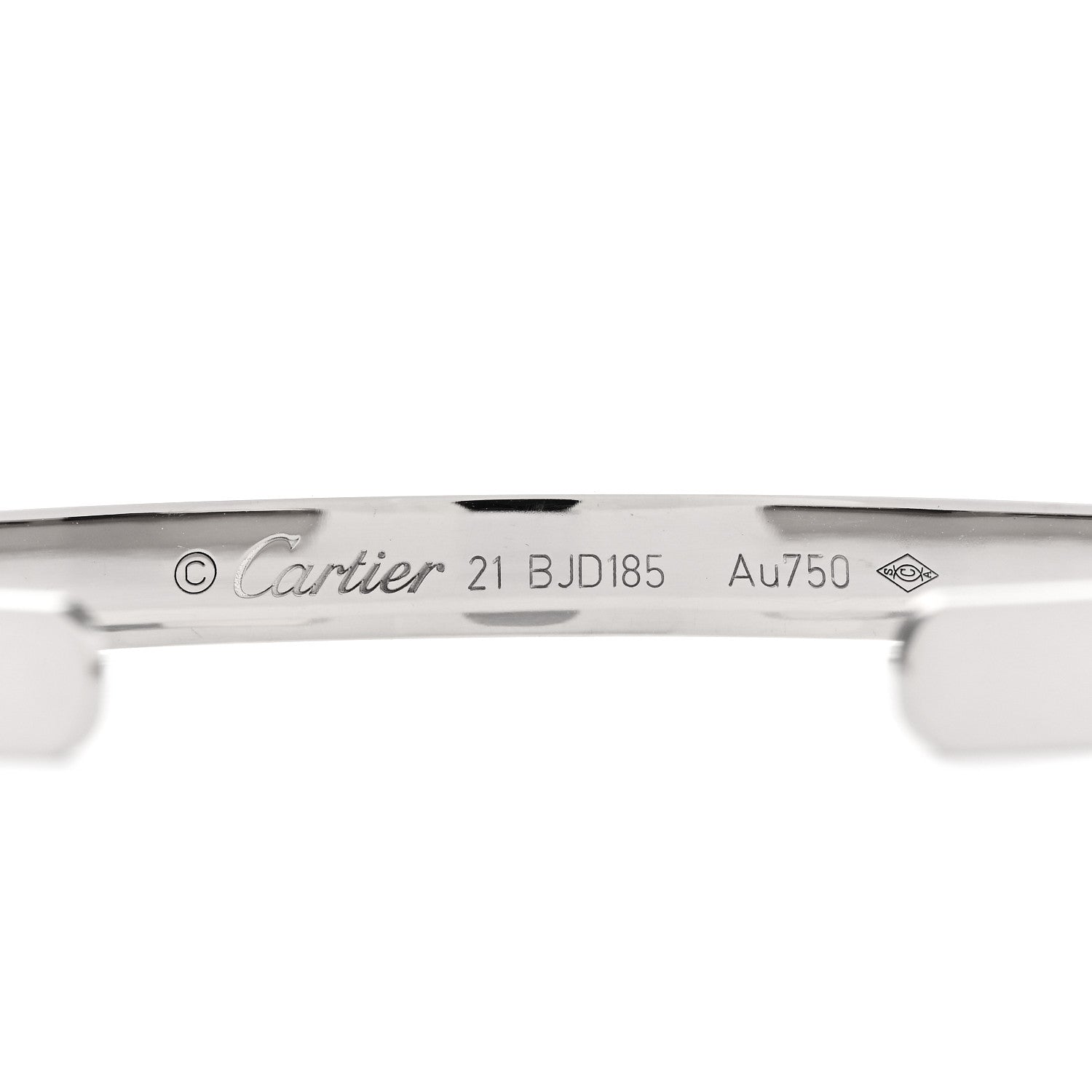 Cartier 18K White Gold LOVE Cuff Bracelet 21 3 of 4