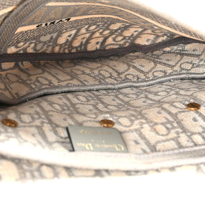Christian Dior Oblique Embroidered Saddle Bag Gray 5 of 10