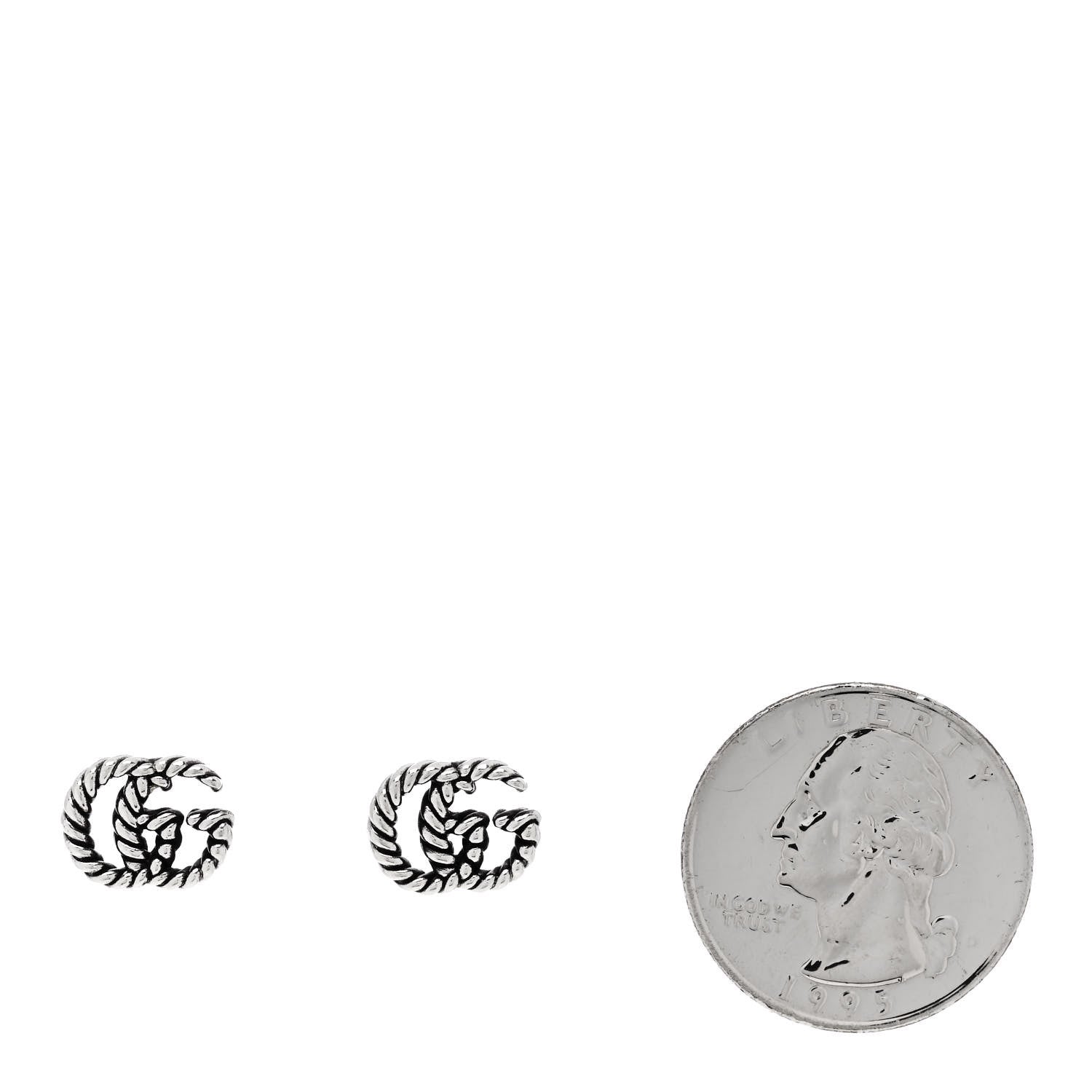 Gucci Sterling Silver Torchon Double G Earrings 2 of 6