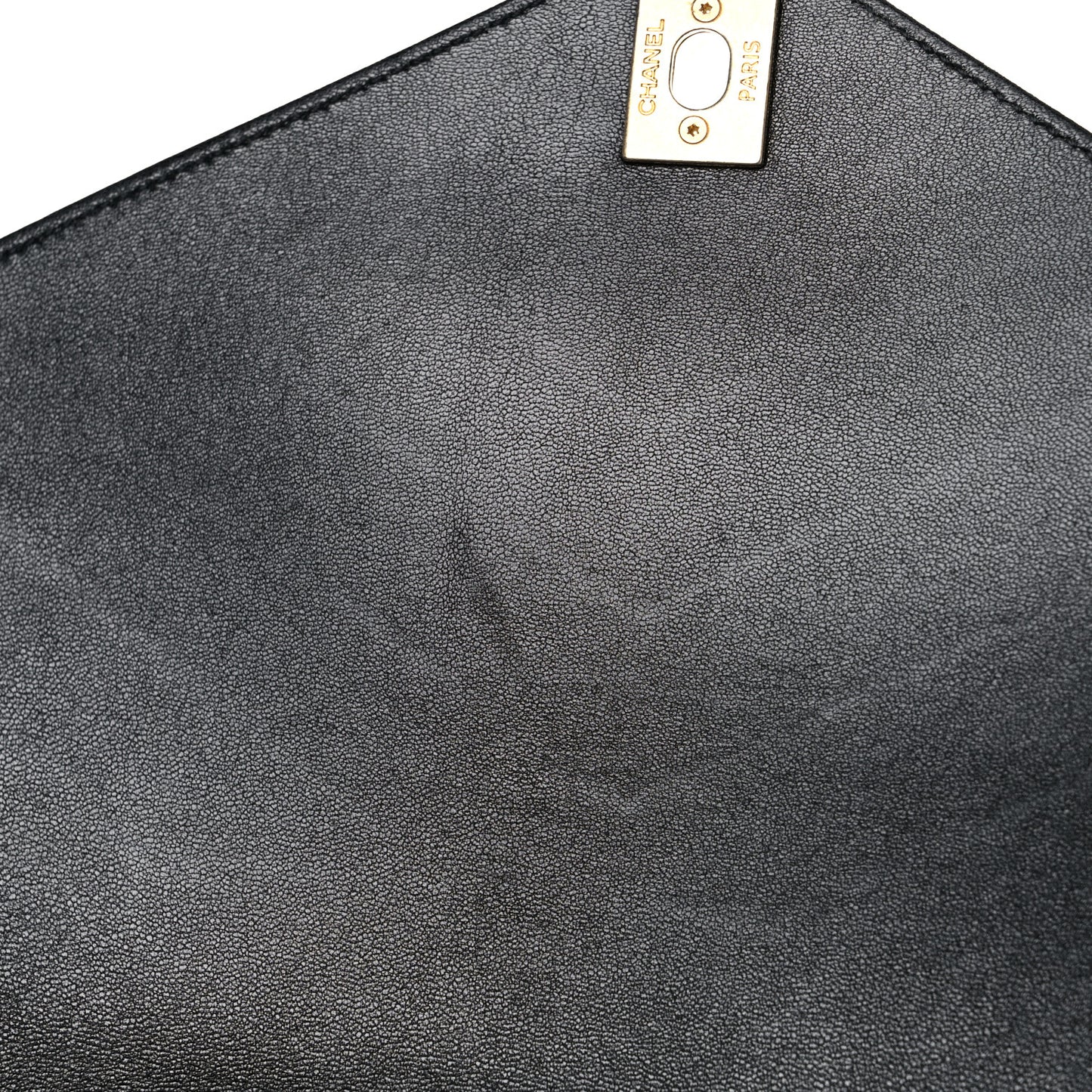 Lambskin Chevron Quilted Envelope Clutch Black