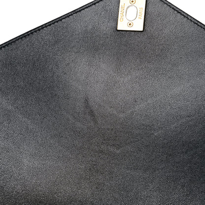 Chanel Lambskin Chevron Quilted Envelope Clutch Black 13 of 16
