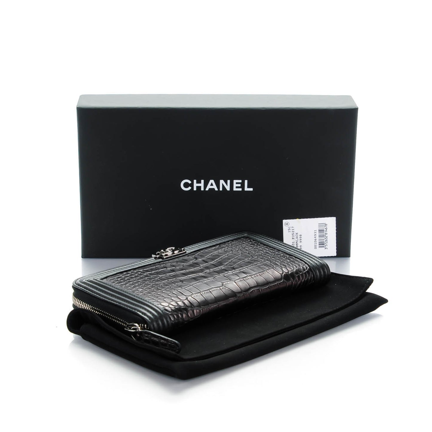 Alligator Boy Zip Around Wallet Black