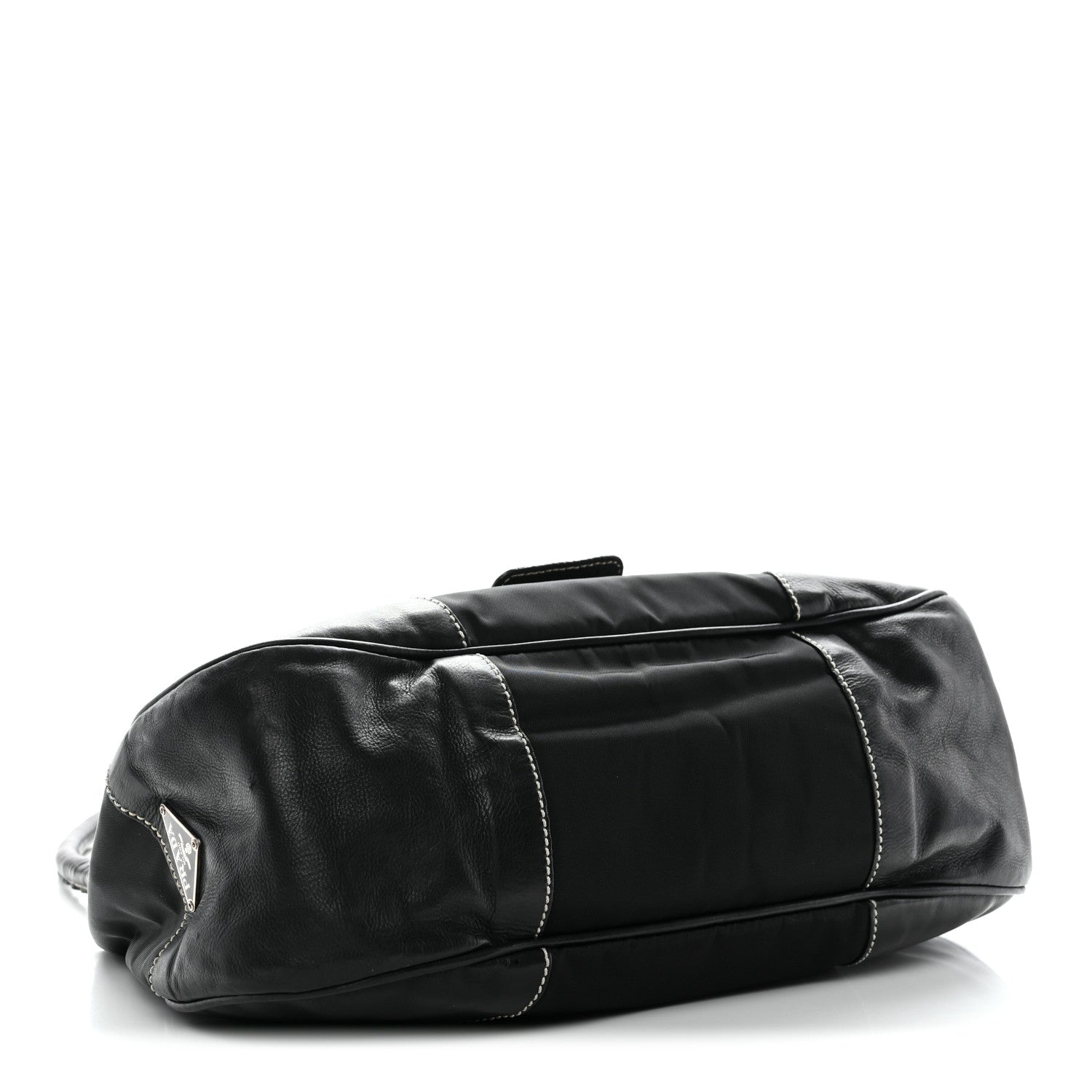 Prada Tessuto Nylon Moon Shoulder Bag Black 4 of 12
