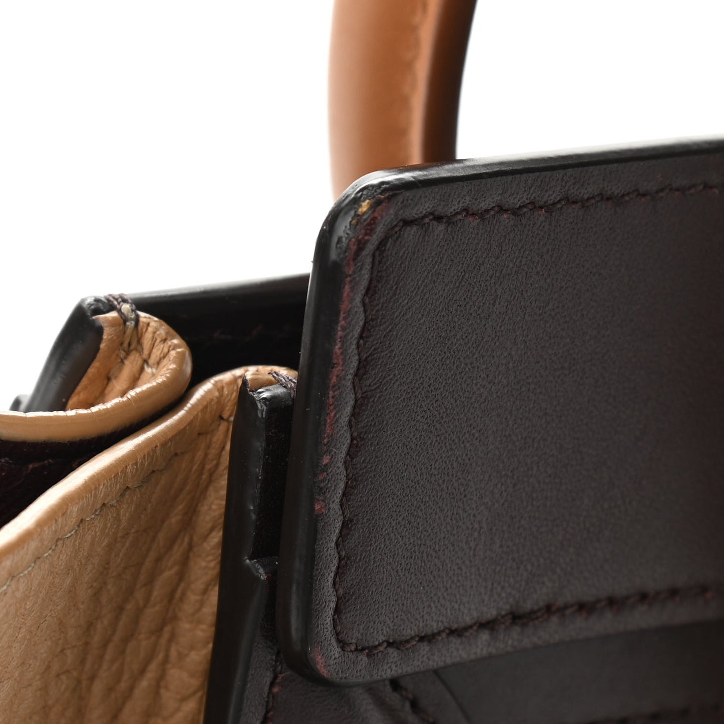 Smooth Calfskin Bullhide Nano Tri-Color Luggage Terracotta
