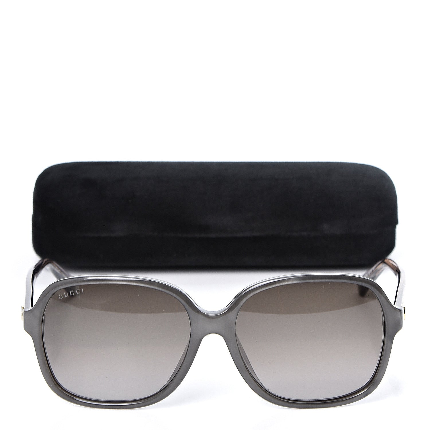 Gucci Acetate Square Frame Sunglasses GG 3834/F/S Grey Pearl 8 of 8