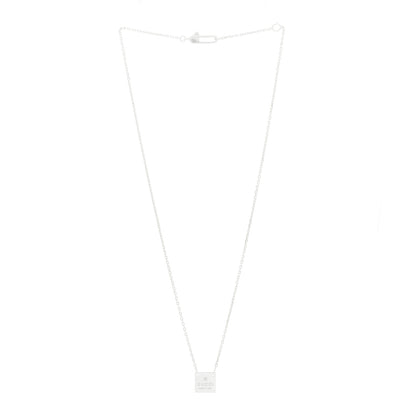Gucci Sterling Silver Logo Square Tag Necklace 2 of 4