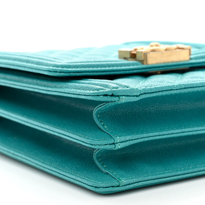 Chanel Caviar Quilted North South Boy Flap Turquoise 9 of 10