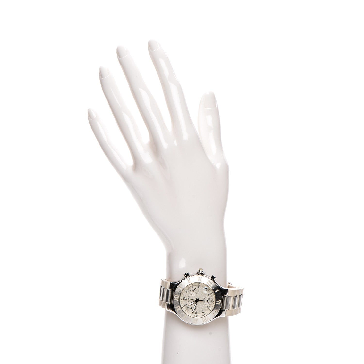 Cartier Stainless Steel Rubber 38mm Must 21 Chronoscaph Quartz Watch 2 of 9