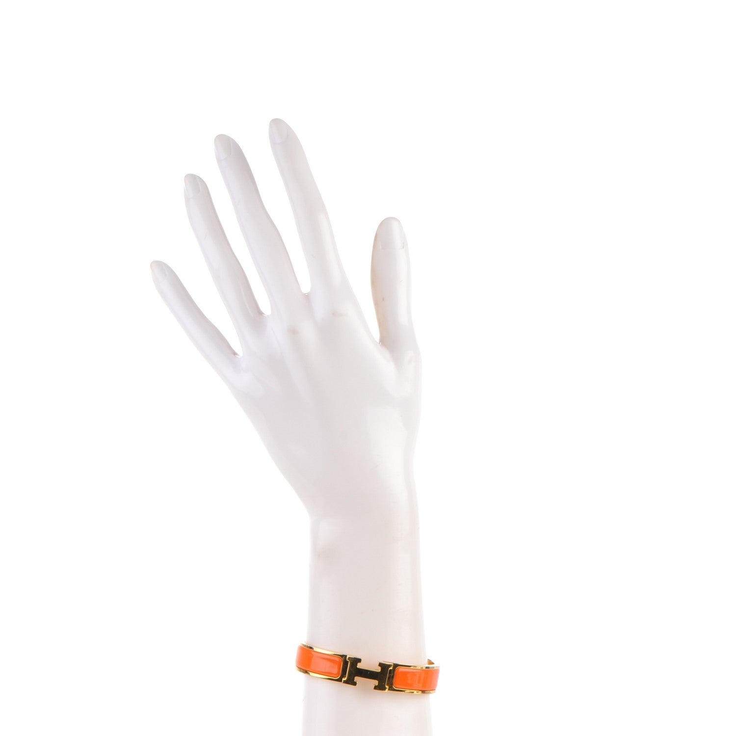 Hermes Enamel Narrow Clic Clac H Bracelet PM Orange 2 of 5