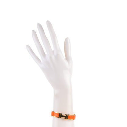 Hermes Enamel Narrow Clic Clac H Bracelet PM Orange 2 of 5