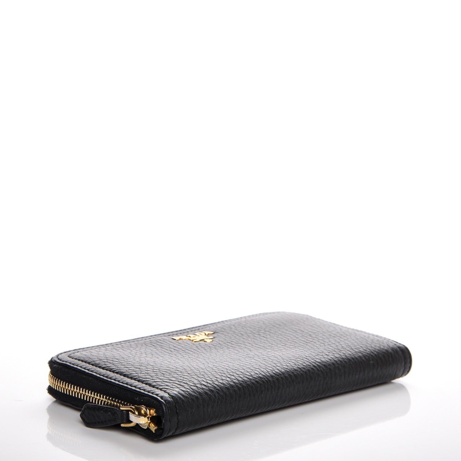 Prada Vitello Daino Zip Around Wallet Nero Black 4 of 6