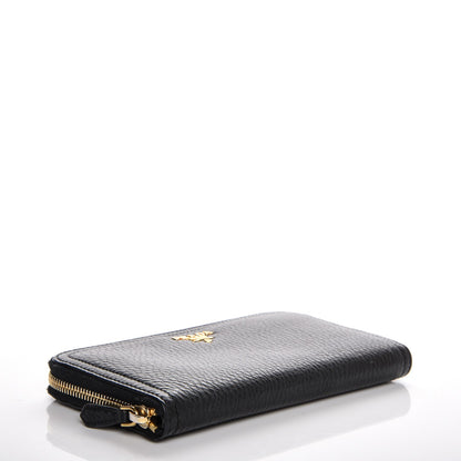 Prada Vitello Daino Zip Around Wallet Nero Black 4 of 6