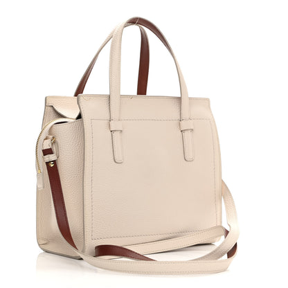 Salvatore Ferragamo Hammered Calfskin Double Handle Small Amy Tote Bone Copper 3 of 11