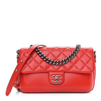 Chanel Calfskin Quilted Large Rock My Shoulder Flap Red 1 of 11