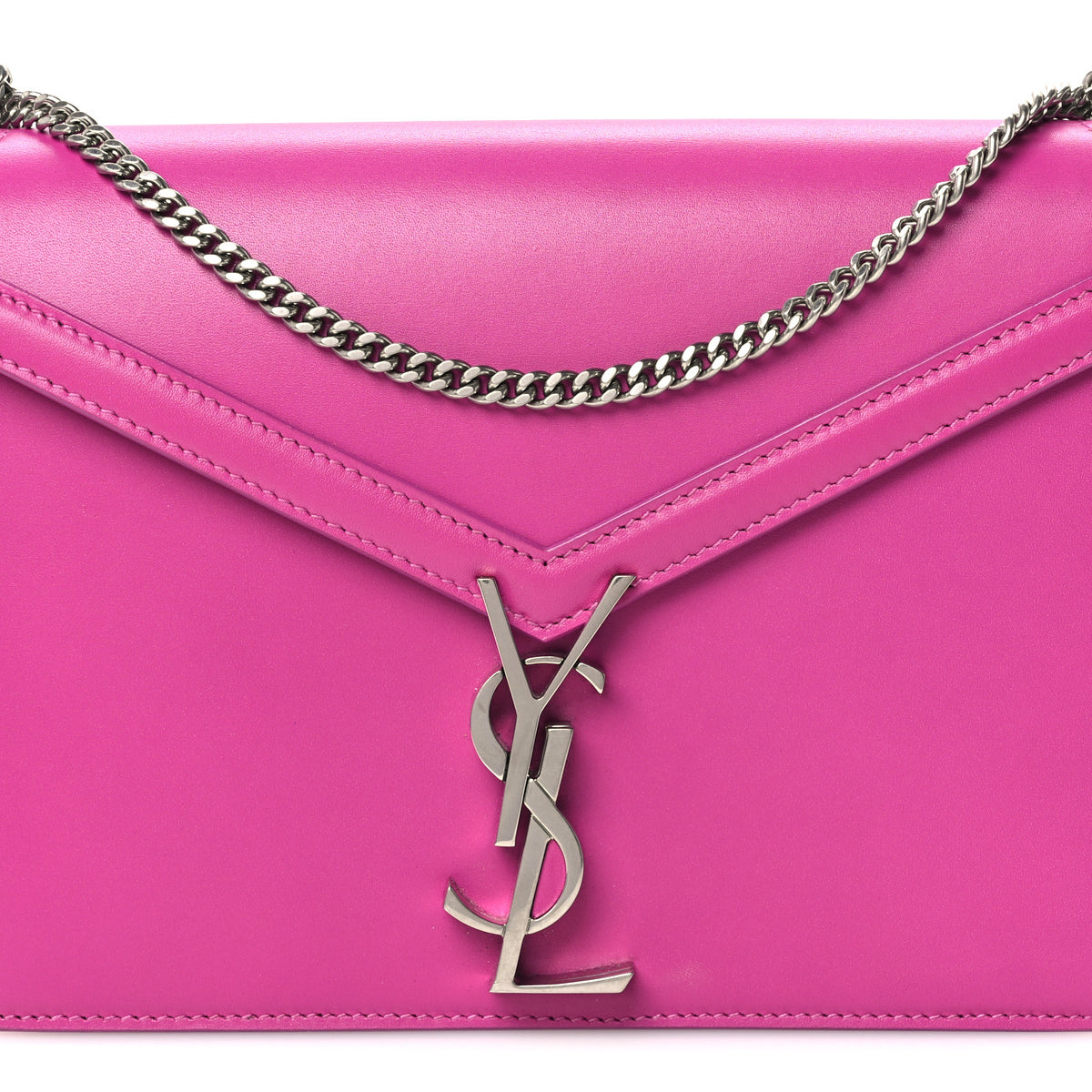 Smooth Calfskin Monogram Cassandra Clasp Bag Electric Fuchsia